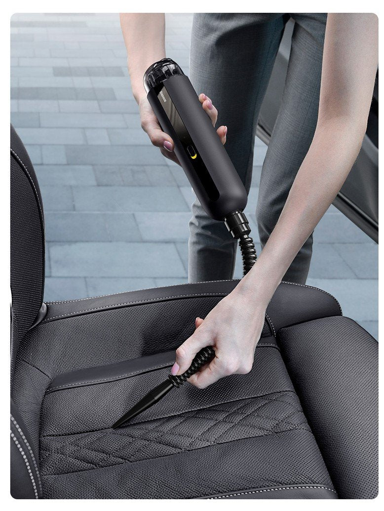 Wireless charging of car vacuum cleaner.