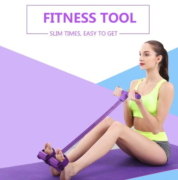 Portable Fitness Resistance Band with Pedal.