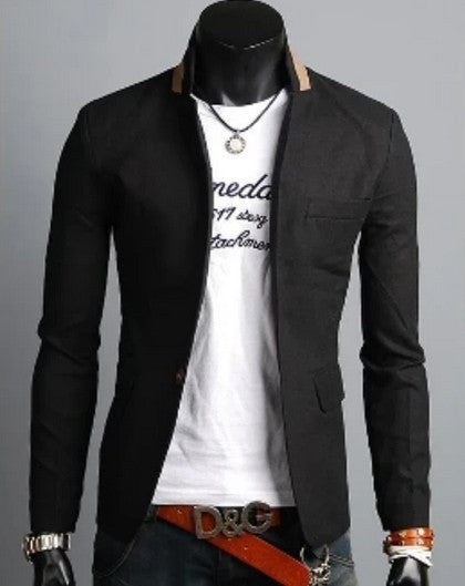 Men's Stand Collar Casual Blazer - Trecela
