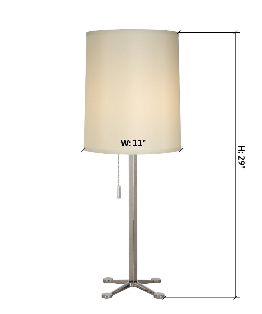 29"H Ascent 1 Light Table Lamp Dimension.